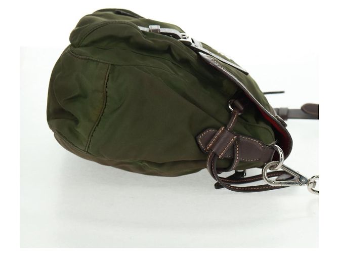 PRADA Schultertasche Nylon Grün Silber Authentisch 161408 - Ansicht 4