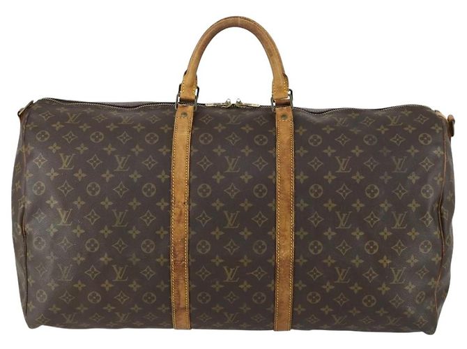 LOUIS VUITTON Borsa Boston Monogram Keepall Bandoulière 60 M41412 LV Auth am10381 Monogramma - vista 13