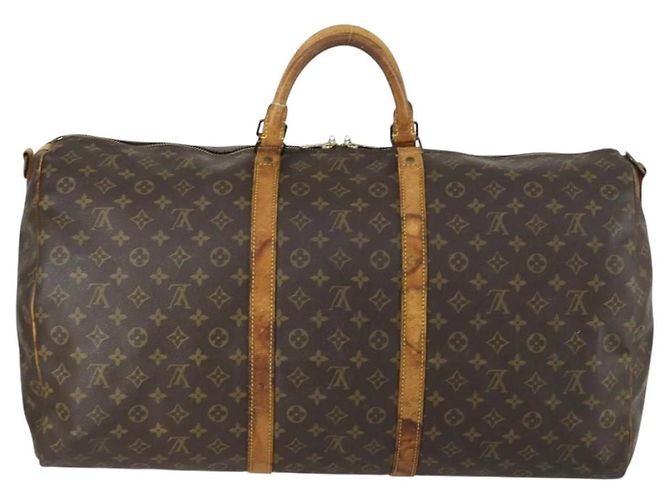 LOUIS VUITTON Borsa Boston Monogram Keepall Bandoulière 60 M41412 LV Auth am10381 Monogramma - vista 2