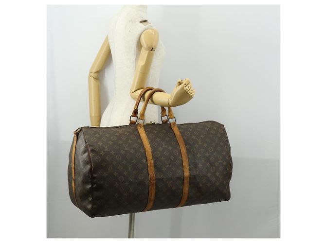 LOUIS VUITTON Borsa Boston Monogram Keepall Bandoulière 60 M41412 LV Auth am10381 Monogramma - vista 22