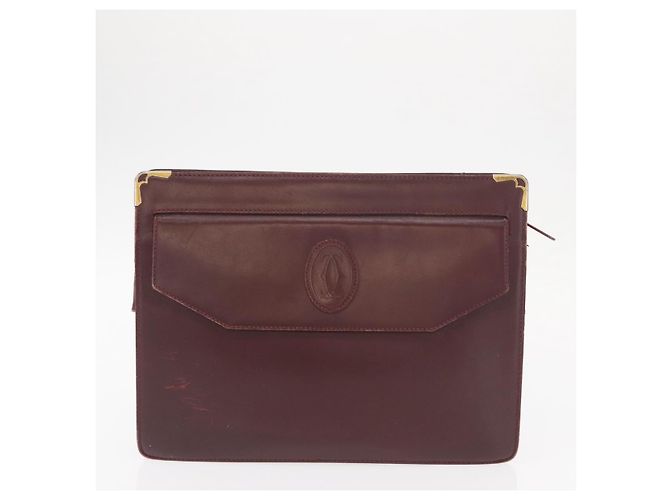 Borsa a tracolla CARTIER in pelle 2 pezzi Nero Bordeaux Auth 158537 Bordò - vista 11