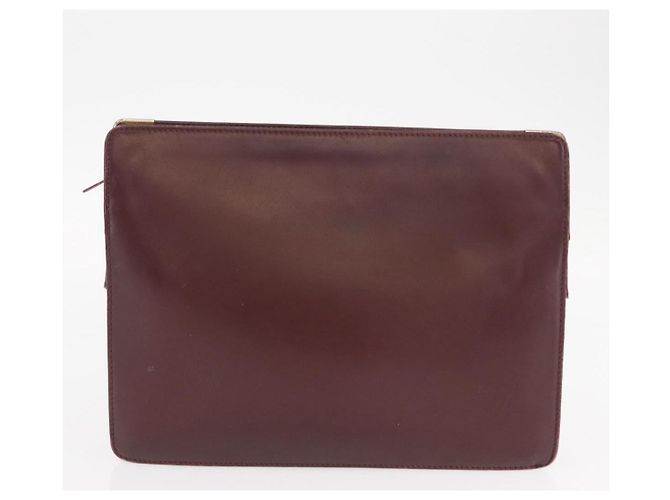 Borsa a tracolla CARTIER in pelle 2 pezzi Nero Bordeaux Auth 158537 Bordò - vista 12