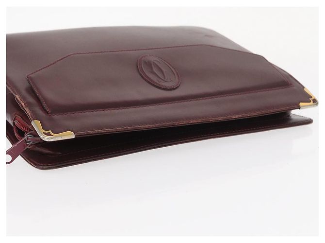 Borsa a tracolla CARTIER in pelle 2 pezzi Nero Bordeaux Auth 158537 Bordò - vista 14