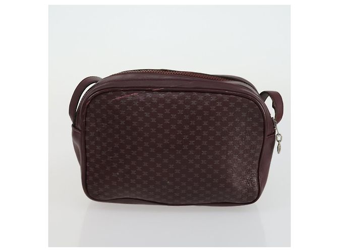 Céline Borsa a Spalla in Tela Macadam CELINE Pelle 3 Pezzi Rosso Blu Auth 160319 Blu navy - vista 10
