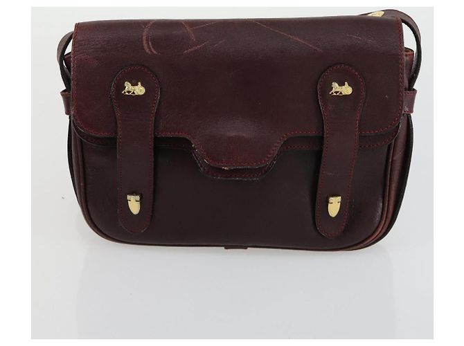 Céline Borsa a Spalla in Tela Macadam CELINE Pelle 3 Pezzi Rosso Blu Auth 160319 Blu navy - vista 16
