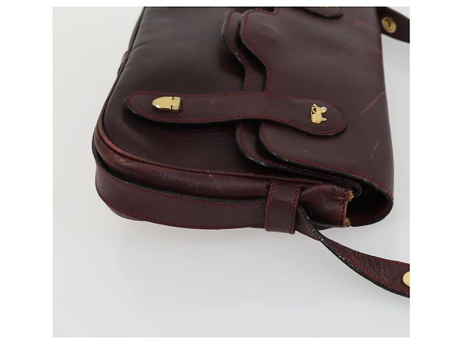 Céline Borsa a Spalla in Tela Macadam CELINE Pelle 3 Pezzi Rosso Blu Auth 160319 Blu navy - vista 18