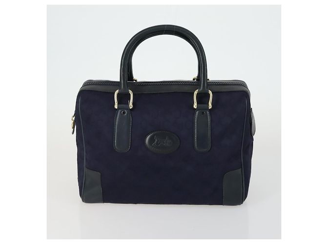 Céline Borsa a Spalla in Tela Macadam CELINE Pelle 3 Pezzi Rosso Blu Auth 160319 Blu navy - vista 2