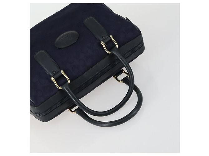 Céline Borsa a Spalla in Tela Macadam CELINE Pelle 3 Pezzi Rosso Blu Auth 160319 Blu navy - vista 5