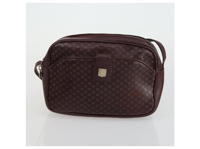 Céline Borsa a Spalla in Tela Macadam CELINE Pelle 3 Pezzi Rosso Blu Auth 160319 Blu navy - vista 9