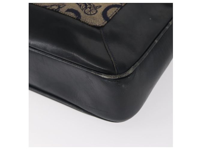 Céline Borsa a Spalla Celine C Sulky in Tela Blu Navy e Oro Auth 161128 D'oro - vista 14