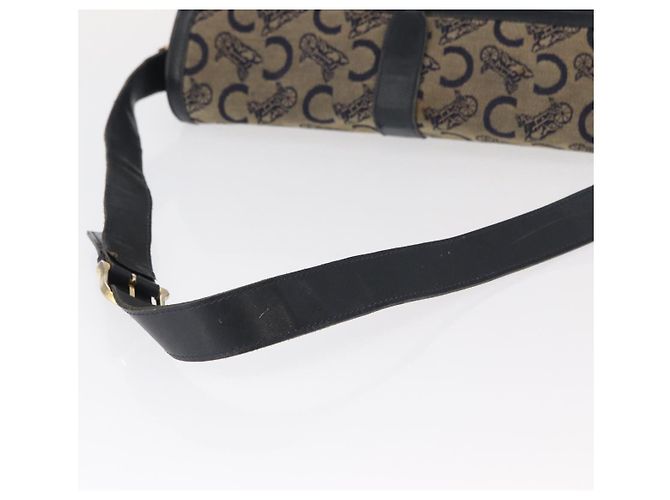 Céline Borsa a Spalla Celine C Sulky in Tela Blu Navy e Oro Auth 161128 D'oro - vista 7