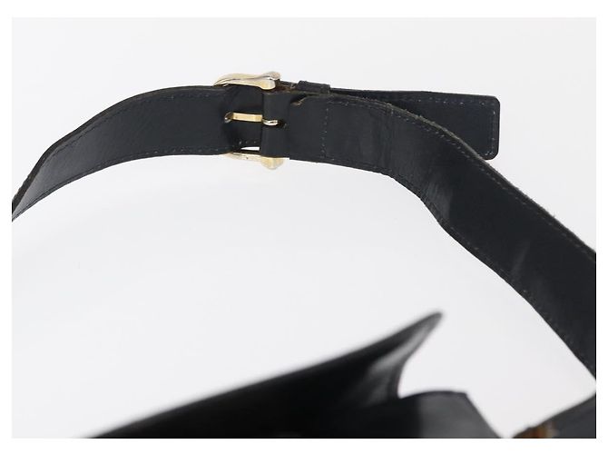 Céline Borsa a Spalla Celine C Sulky in Tela Blu Navy e Oro Auth 161128 D'oro - vista 8