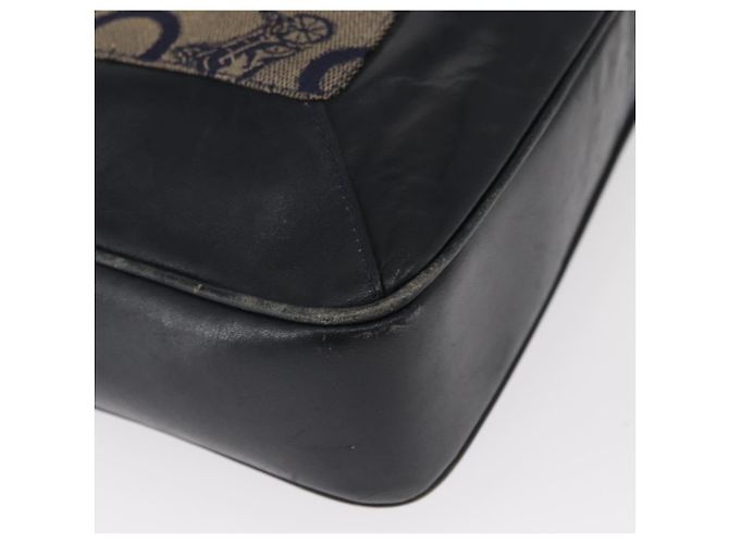 Céline Borsa a Spalla Celine C Sulky in Tela Blu Navy e Oro Auth 161128 D'oro - vista 9