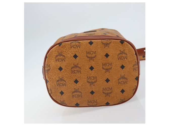 Borsa a Spalla MCM Logogram Vicetos PVC Marrone Oro Auth 162987 D'oro - vista 5