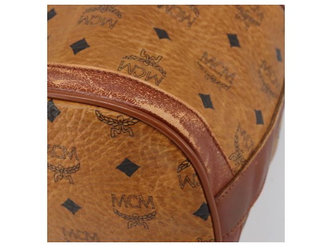 Borsa a Spalla MCM Logogram Vicetos PVC Marrone Oro Auth 162987 D'oro - vista 9