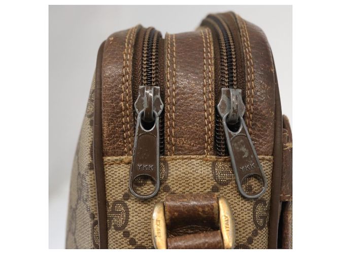 Borsa Sherry Line GG Supreme Web di GUCCI in PVC beige e oro 904 02 049 Auth 160477 D'oro - vista 10