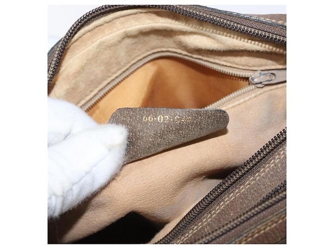 Borsa Sherry Line GG Supreme Web di GUCCI in PVC beige e oro 904 02 049 Auth 160477 D'oro - vista 12