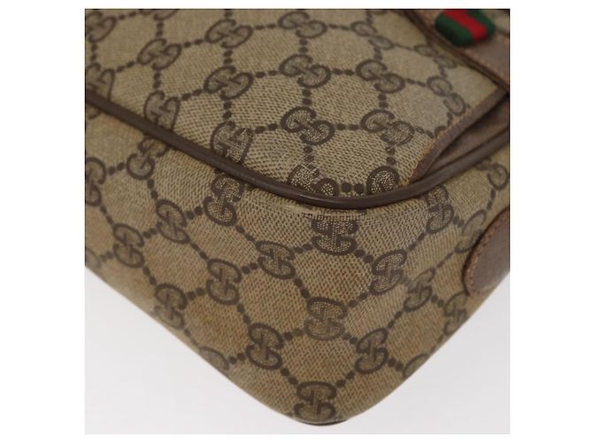 Borsa Sherry Line GG Supreme Web di GUCCI in PVC beige e oro 904 02 049 Auth 160477 D'oro - vista 14
