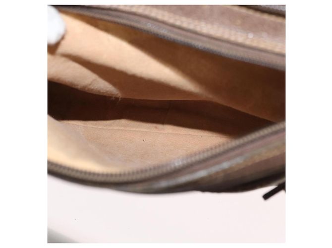 Borsa Sherry Line GG Supreme Web di GUCCI in PVC beige e oro 904 02 049 Auth 160477 D'oro - vista 21