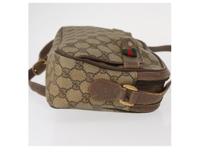 Borsa Sherry Line GG Supreme Web di GUCCI in PVC beige e oro 904 02 049 Auth 160477 D'oro - vista 3