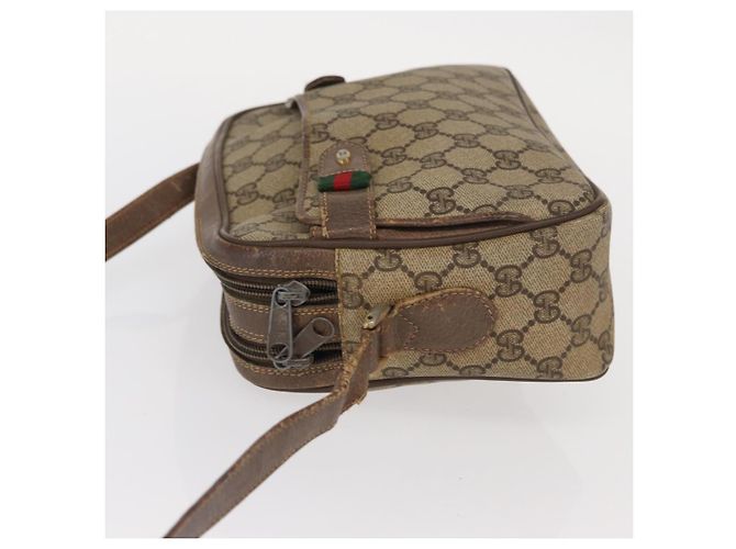 Borsa Sherry Line GG Supreme Web di GUCCI in PVC beige e oro 904 02 049 Auth 160477 D'oro - vista 4