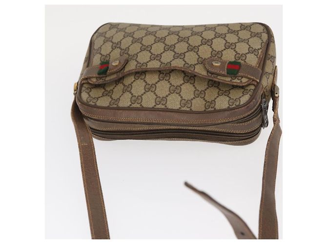 Borsa Sherry Line GG Supreme Web di GUCCI in PVC beige e oro 904 02 049 Auth 160477 D'oro - vista 6