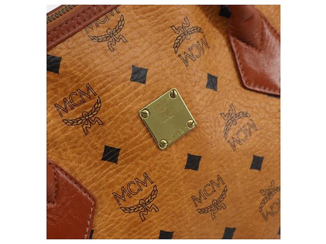 Borsa MCM Vicetos Logogram in pelle PVC 2 in 1 marrone oro Auth gh1460 D'oro - vista 12
