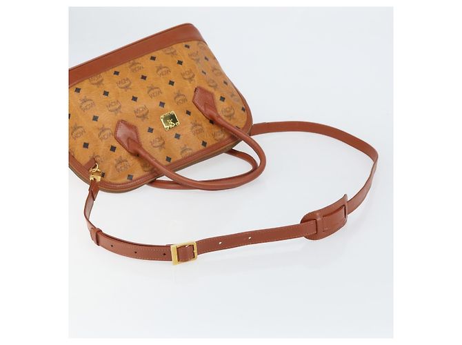 Borsa MCM Vicetos Logogram in pelle PVC 2 in 1 marrone oro Auth gh1460 D'oro - vista 8