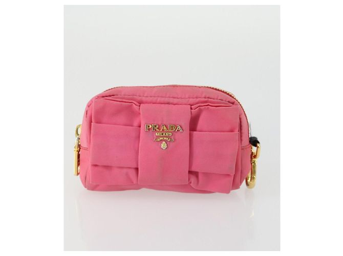 Christian Dior Pochette PRADA in Nylon PVC 4 Set Rosa Khaki Auth ti3613 Cachi - vista 6