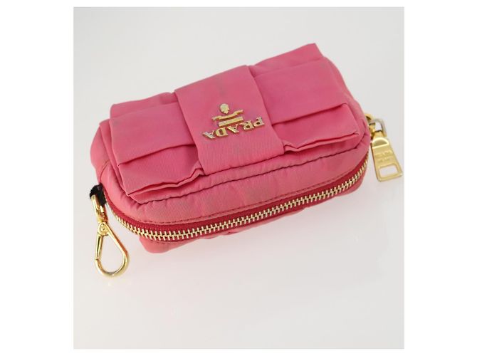Christian Dior Pochette PRADA in Nylon PVC 4 Set Rosa Khaki Auth ti3613 Cachi - vista 9
