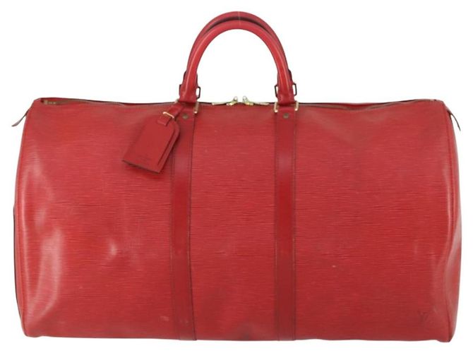 LOUIS VUITTON Epi Keepall 60 Borsa Boston Rossa M42947 LV Auth 159412 Rosso - vista 13