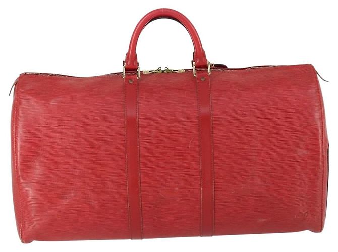LOUIS VUITTON Epi Keepall 60 Borsa Boston Rossa M42947 LV Auth 159412 Rosso - vista 2