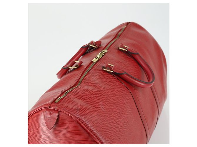 LOUIS VUITTON Epi Keepall 60 Borsa Boston Rossa M42947 LV Auth 159412 Rosso - vista 6