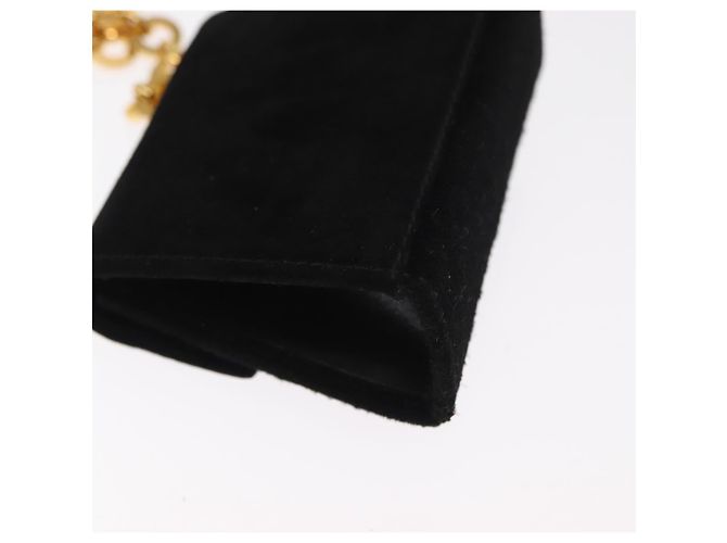 Pochette a spalla Gancini Chain Salvatore Ferragamo in suede nero e oro Auth 161208 D'oro - vista 15