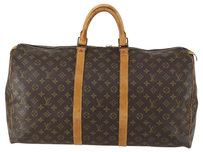 LOUIS VUITTON Monogram Keepall 55 Boston Bag M41424 LV Auth 161537 - view 13