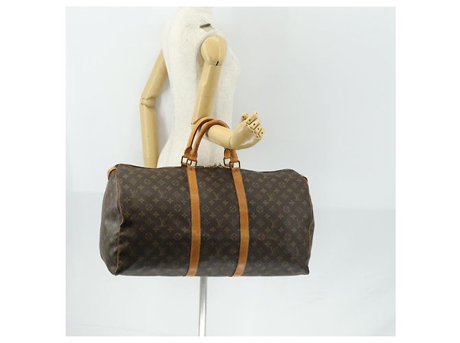 LOUIS VUITTON Monogram Keepall 55 Boston Bag M41424 LV Auth 161537 - view 21