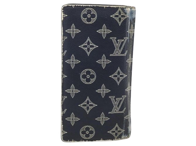 LOUIS VUITTON Monogram Savanna Portefeuille Braza Wallet Blu Navy M66025 Auth 161319 - vista 2