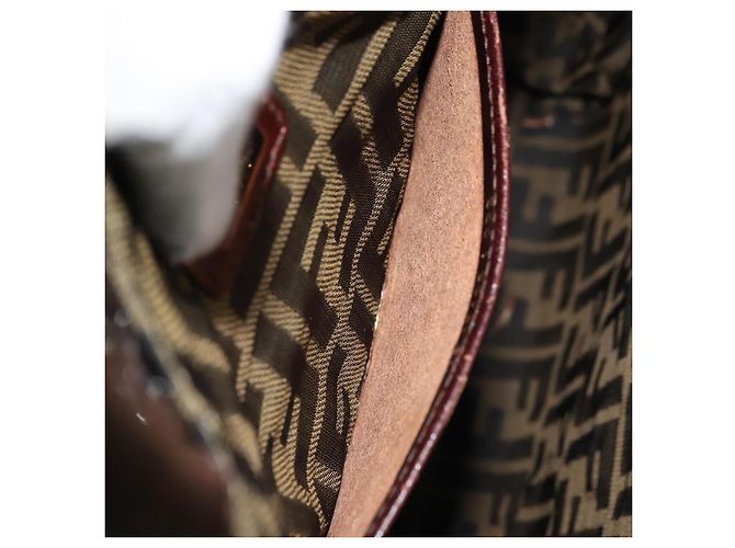 Borsa a mano FENDI in rafia marrone Auth 162721 - vista 11