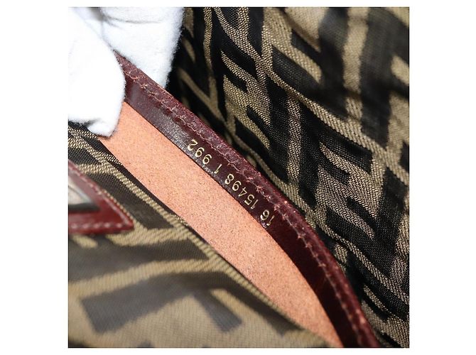 Borsa a mano FENDI in rafia marrone Auth 162721 - vista 12