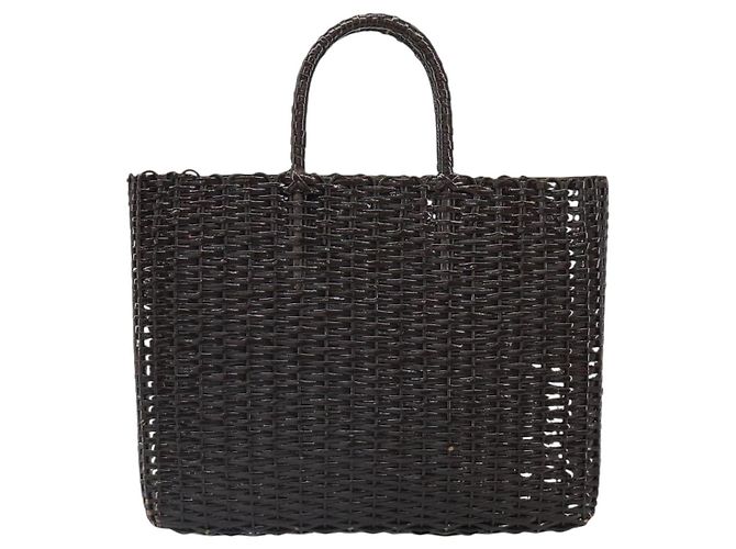 Borsa a mano FENDI in rafia marrone Auth 162721 - vista 13