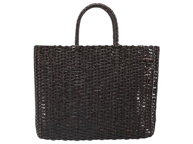 Borsa a mano FENDI in rafia marrone Auth 162721 - vista 2
