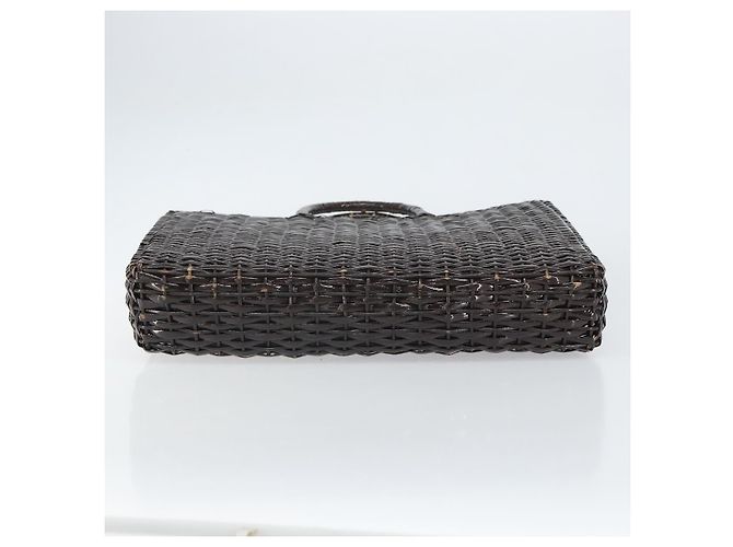 Borsa a mano FENDI in rafia marrone Auth 162721 - vista 5