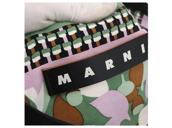 Autre Marque MARNI Blumenmuster Tote Bag aus Canvas Grün Auth 160729 - Ansicht 10