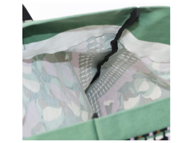 Autre Marque MARNI Blumenmuster Tote Bag aus Canvas Grün Auth 160729 - Ansicht 12