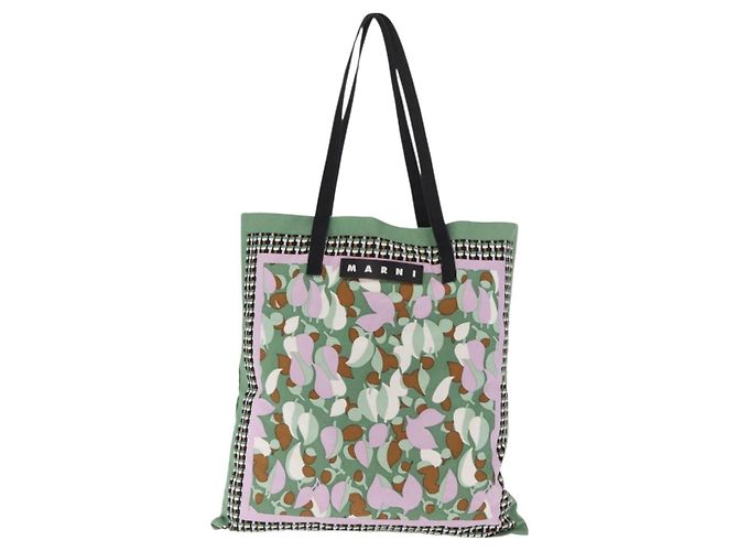 Autre Marque MARNI Blumenmuster Tote Bag aus Canvas Grün Auth 160729 - Ansicht 13