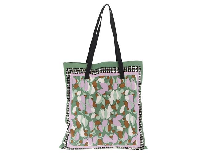 Autre Marque MARNI Blumenmuster Tote Bag aus Canvas Grün Auth 160729 - Ansicht 2