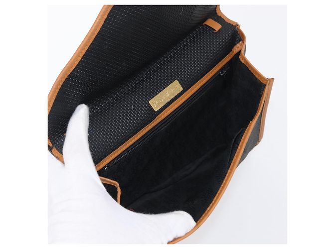 SAINT LAURENT MCM Vicetos Clutch Bag in Pelle PVC 2 Set Marrone Nero Auth 158545 - vista 15