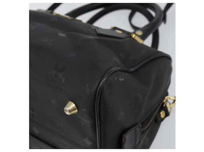 MCM Vicetos Logogram Handtasche PVC 2-Wege Schwarz Gold Auth 160735 Golden - Ansicht 10