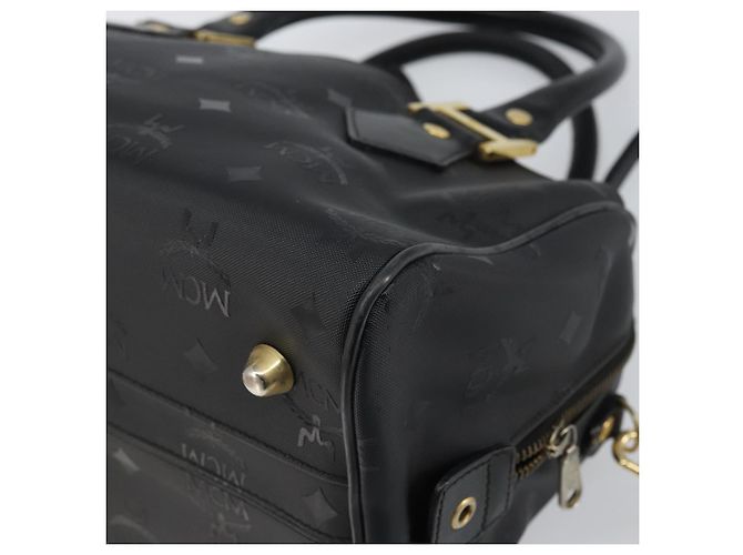 MCM Vicetos Logogram Handtasche PVC 2-Wege Schwarz Gold Auth 160735 Golden - Ansicht 16
