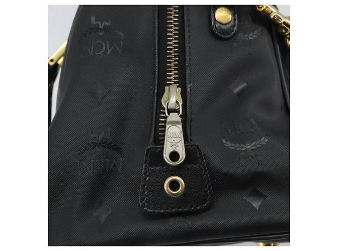 MCM Vicetos Logogram Handtasche PVC 2-Wege Schwarz Gold Auth 160735 Golden - Ansicht 18